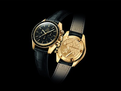 18K yellow gold OMEGA Speedmaster watch